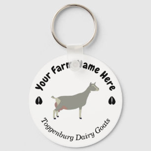 Personlig Toggenburg Dairy Goat Nyckelring