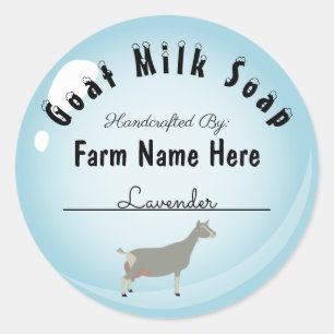Personlig Toggenburg Goat Mjölk Soap Blue Bubble Runt Klistermärke