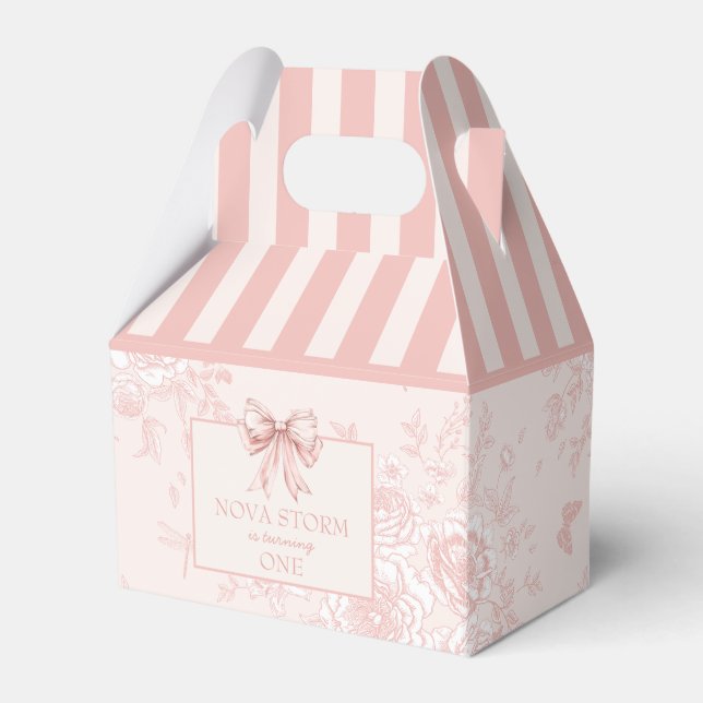 Personlig Toile  Rosa Coquette Birthday Presentaskar (Framsidan Sidan)