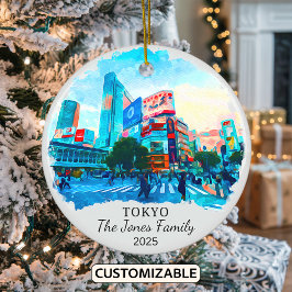 Personlig Tokyo Ornament, Japan Gift Julgransprydnad Keramik