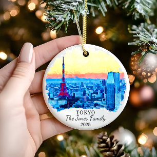 Personlig Tokyo Ornament, Japan Gift Julgransprydnad Keramik