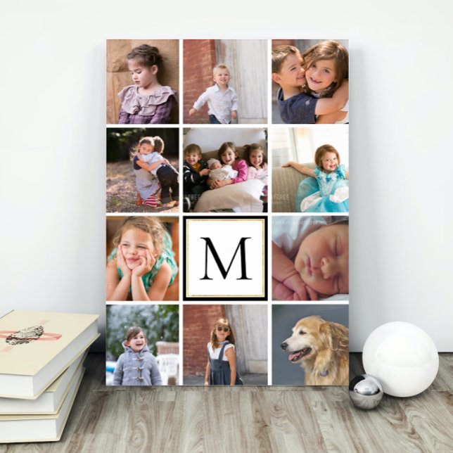 Personlig tolv fotokollage och monogram poster (Skapare uppladdad)