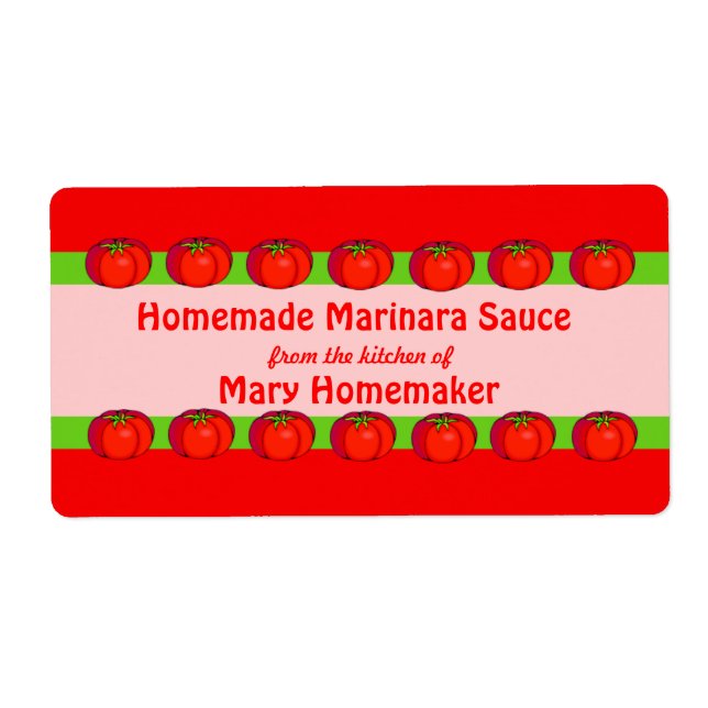 Personlig Tomato Sauce-etiketter Fraktsedel (Framsidan)