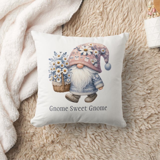 Personlig Tomte med Tusenskönablomma Söt och Whims Kudde (Filt)