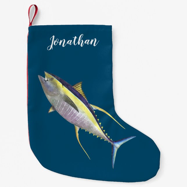 Personlig Tonfiskbestånd Liten Julstrumpa (Framsidan)