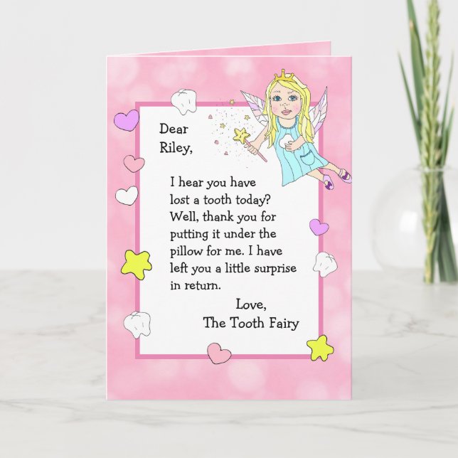 Personlig Tooth Fairy Card Kort (Framsida)