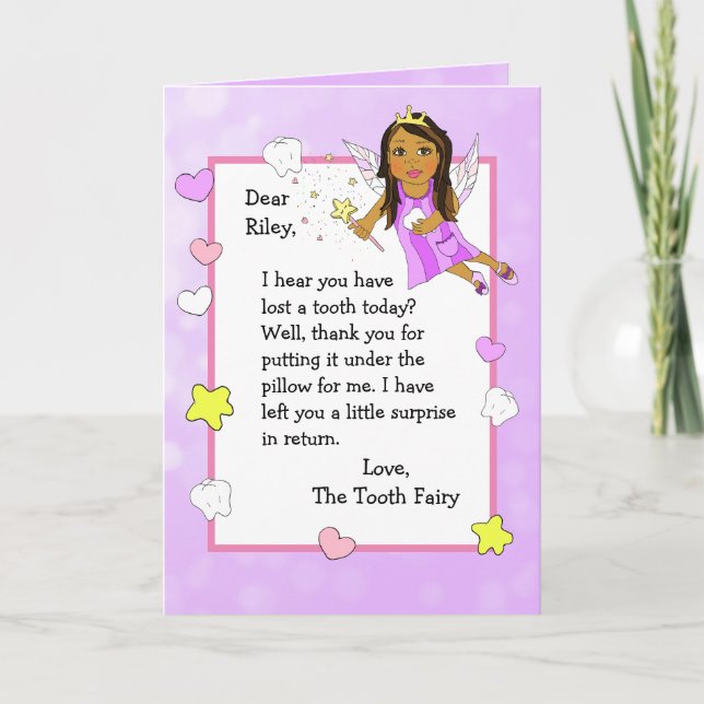 Personlig Tooth Fairy Card Kort (Framsida)