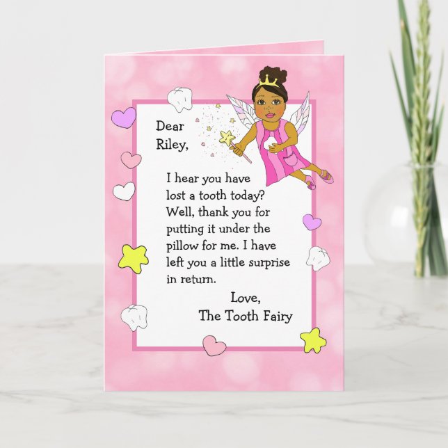 Personlig Tooth Fairy Card Kort (Framsida)