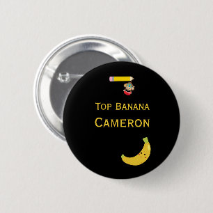 Personlig Top Banana med Hanging Monkey Award Knapp