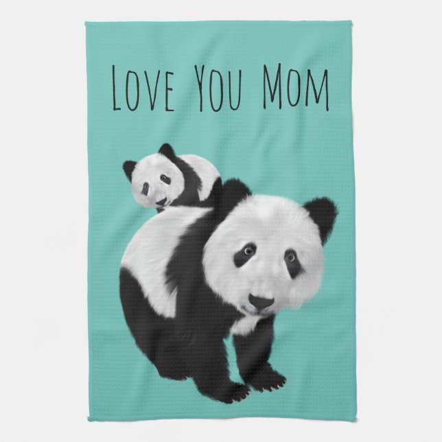 Personlig Toppen Cute Pandas - Changable Colo Kökshandduk (Vertikal)