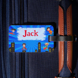 Personlig Toppen Hero Child Namn Luggage Tag Bagagebricka