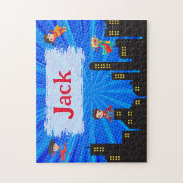 Personlig Toppen Hero Child Namn Puzzle Pussel