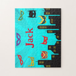 Personlig Toppen Hero Child Namn Puzzle Pussel