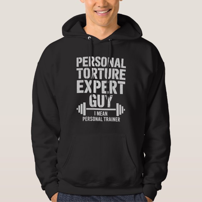 Personlig tortyrexpert kille hoodie (Framsida)