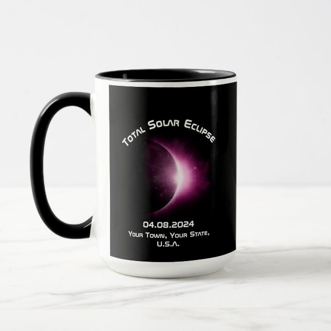 Personlig TOTAL SOLAR ECLIPSE 2024 Mugg (Vänster)
