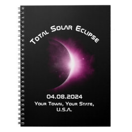 Personlig TOTAL SOLAR ECLIPSE 2024 Travel Diary Anteckningsbok