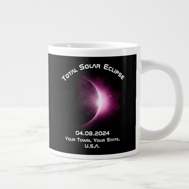 Personlig TOTAL SOLAR ECLIPSE 2024 Travel Jumbo Mugg (Höger)