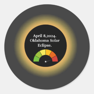 Personlig Total Solar Eclipse Oklahoma Runt Klistermärke