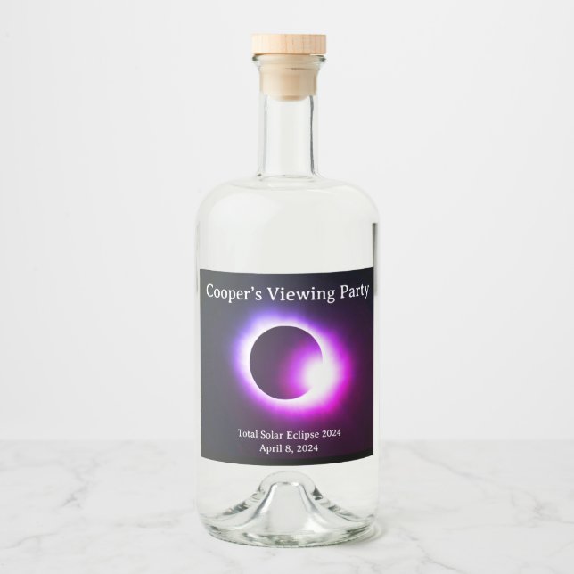 Personlig Total solnedgång 2024 Spritflaskor Etikett (Framsida)