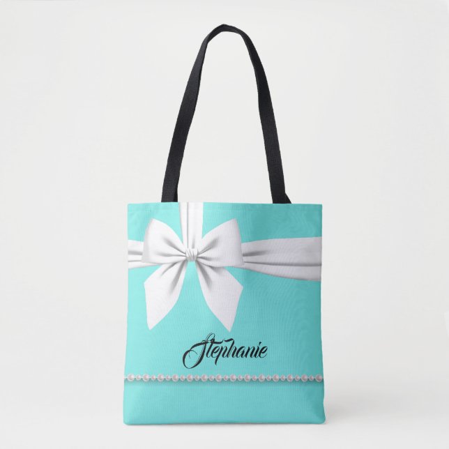 Personlig Tote Bag Aqua Bold & Bougie Gift Tygkasse (Framsida)