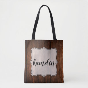 Personlig Tote Bag Barn Wood Land Rustic Tygkasse