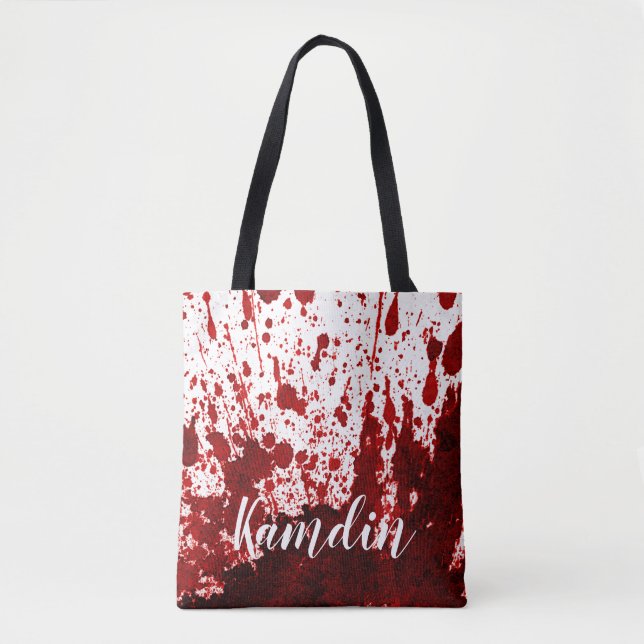Personlig Tote Bag Blood Splatter Vampire Gothi Tygkasse (Framsida)