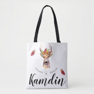 Personlig Tote Bag boho hjort Buck Head Browning Tygkasse