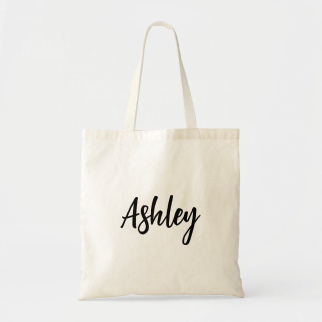 Personlig Tote Bag, Bridesmaid Totes, Namn Tote Tygkasse (Framsidan)