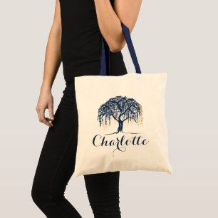 Personlig Tote Bag - flottan Willow Träd Bröllop Tygkasse