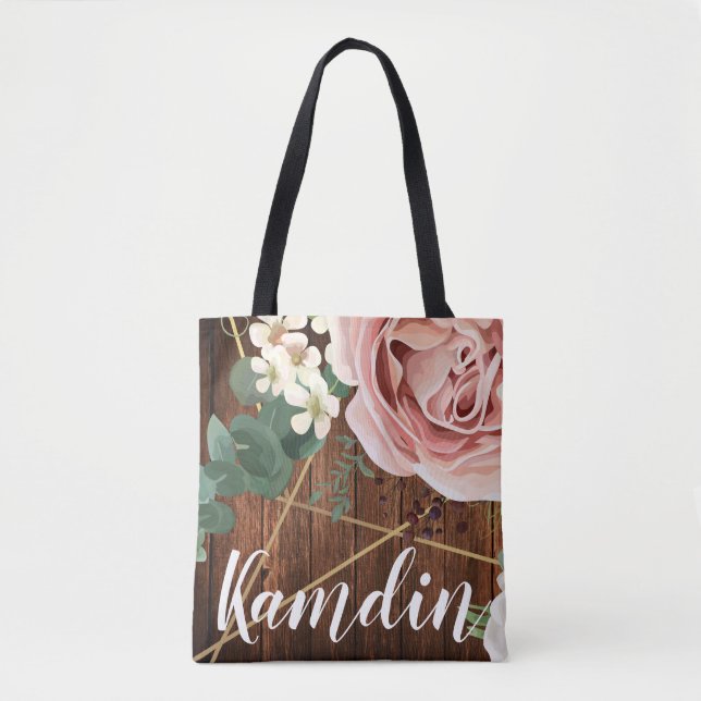 Personlig Tote Bag Geometric Garden Ro Barn Tygkasse (Framsida)