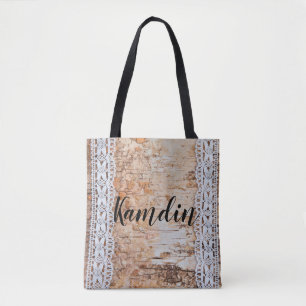 Personlig Tote Bag Land Barn Wood Snöre Trim Tygkasse