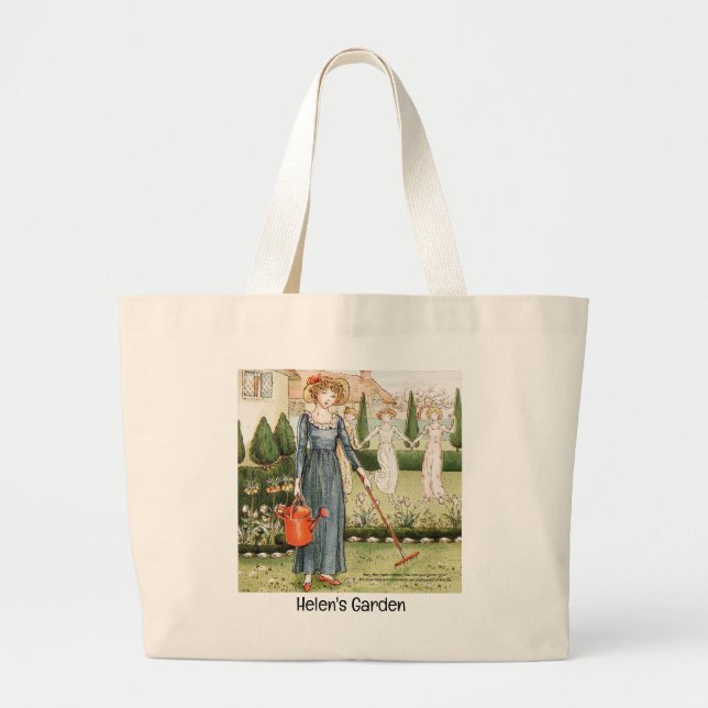 Personlig Tote Bag "Mary ganska Contrary" Jumbo Tygkasse (Framsidan)