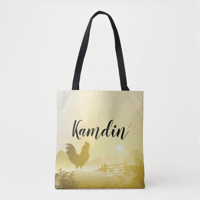 Personlig Tote Bag Sunny Morgon Farm Land R Tygkasse (Framsida)