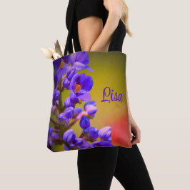 Personlig Tote bags - Lila Flower Tygkasse
