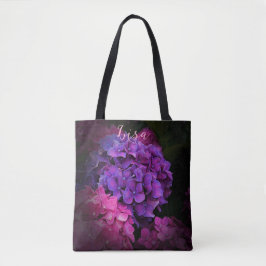 Personlig Tote bags - Rosa och Lila Hydrangea Tygkasse