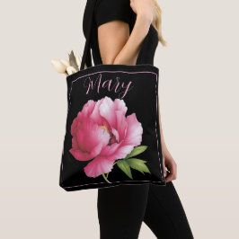 Personlig Tote bags - Rosa Peony Tygkasse
