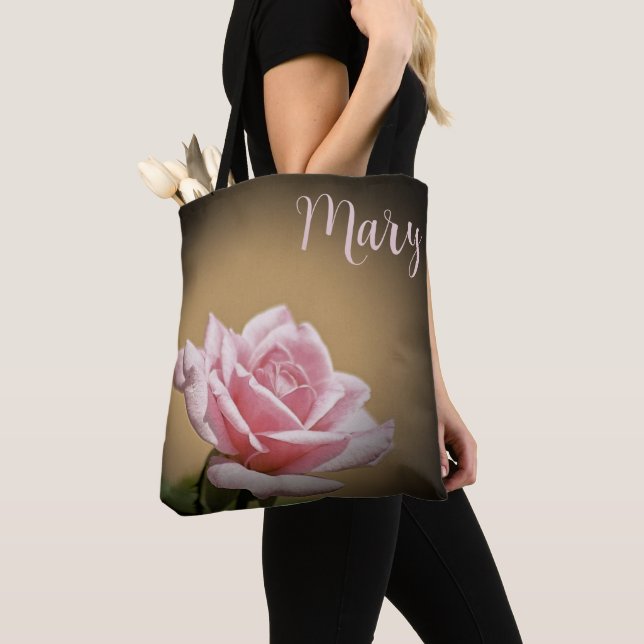 PERSONLIG TOTE BAGS - ROSA ROS TYGKASSE (Närbild)