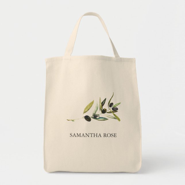 Personlig Tote bags Rustic Olive Gren Tygkasse (Framsidan)