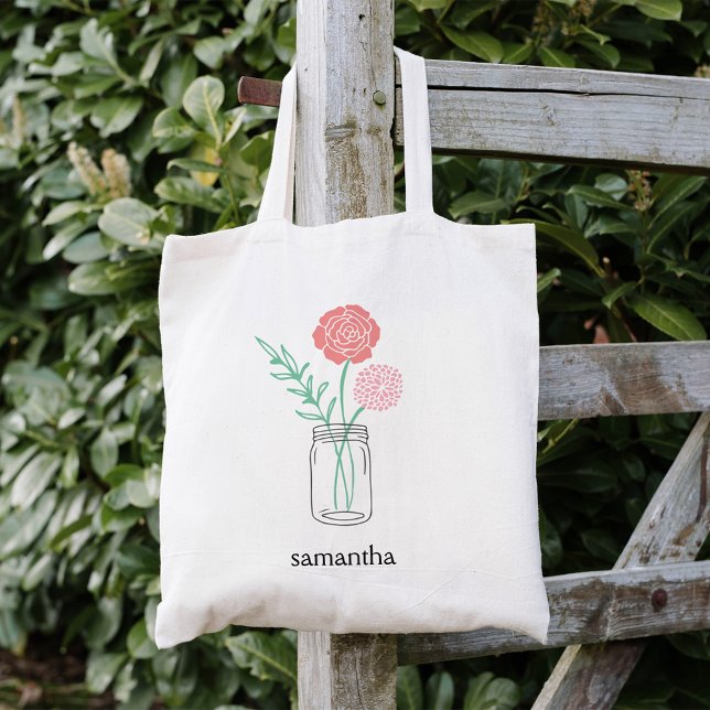 Personlig Tote | Botaniskt Mason Burk Tygkasse (Skapare uppladdad)
