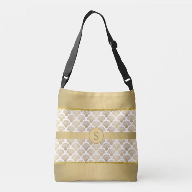 Personlig Tote med Snäckorna Elegant Guld Axelväska (Baksida)