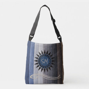 Personlig Totebag i naturliga blå nyanser Axelväska