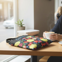 Personlig totebag med bär- och citrusmönster tygkasse