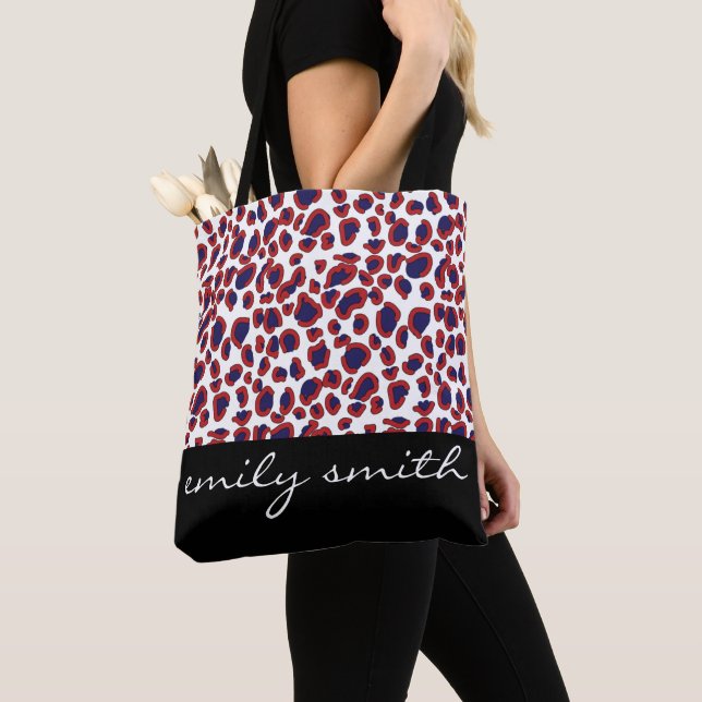 Personlig totebag med leopardmönster tygkasse (Närbild)