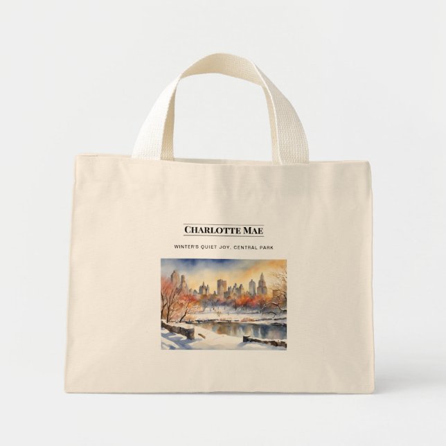 Personlig totebag med snöscen från Central Park Mini Tygkasse (Framsidan)