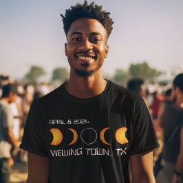 Personlig Town State Total Solar Eclipse 2024 T Shirt