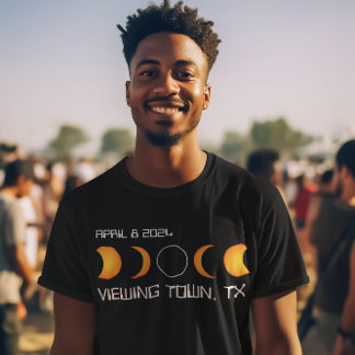 Personlig Town State Total Solar Eclipse 2024 T Shirt