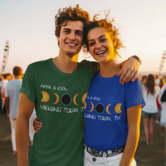 Personlig Town State Total Solar Eclipse 2024 T Shirt