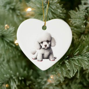 Personlig Toy Poodle Valp Julgransprydnad Keramik