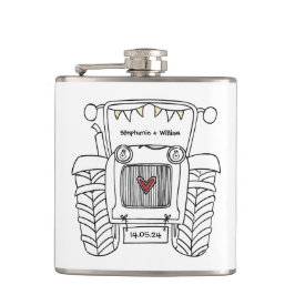 Personlig Tractor Landsbyggsbröllop Gift Fickplunta