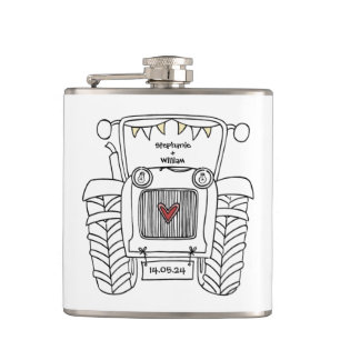 Personlig Tractor Landsbyggsbröllop Gift Fickplunta